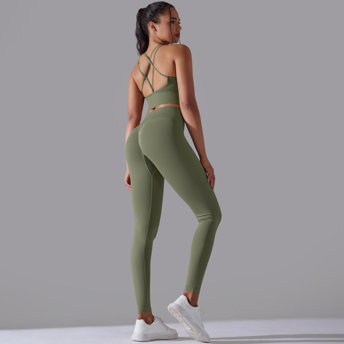 Seamless Knitted High Waist Yoga Suit