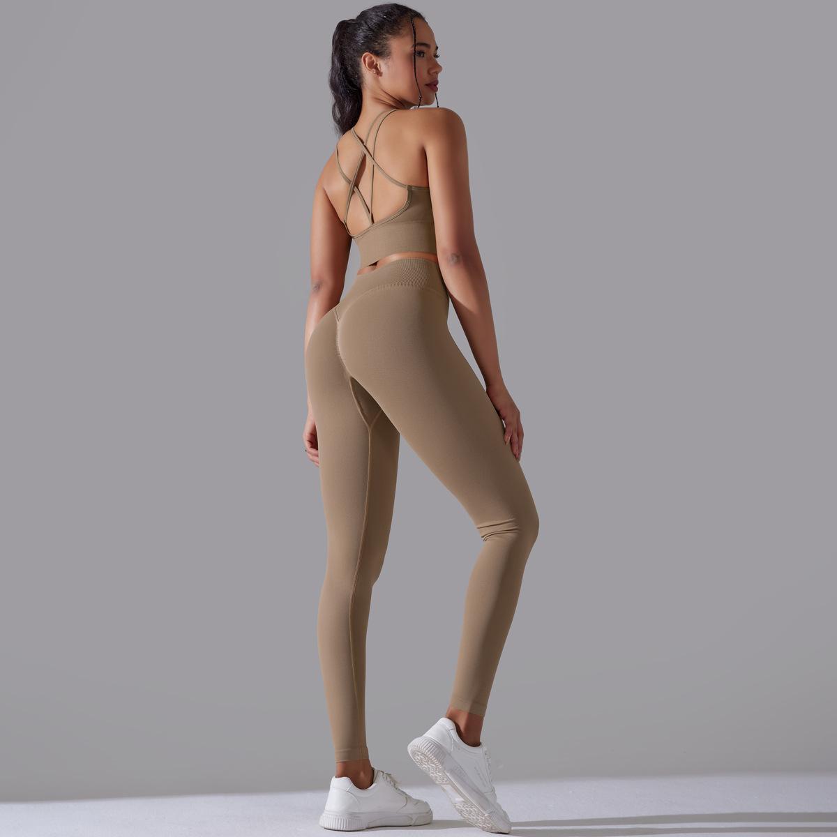 Seamless Knitted High Waist Yoga Suit