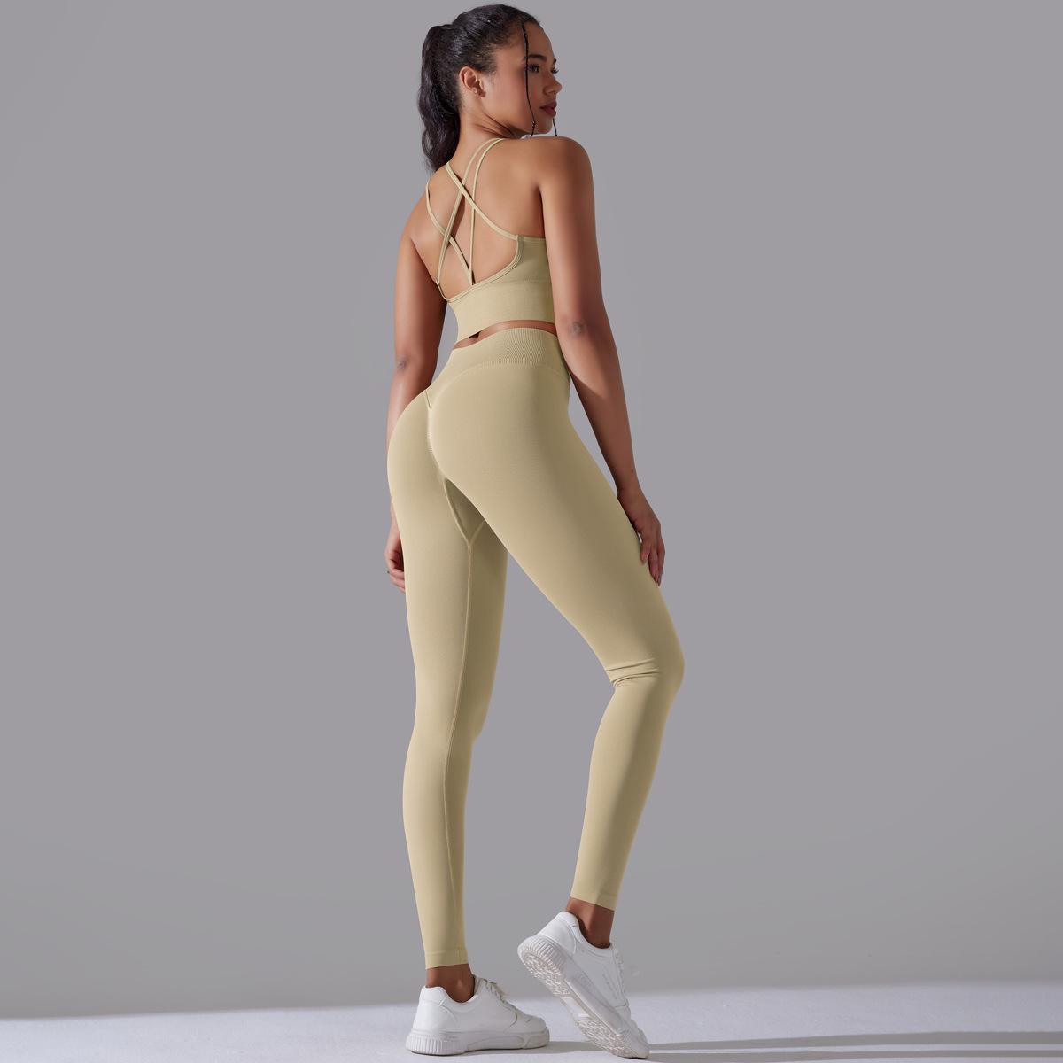 Seamless Knitted High Waist Yoga Suit