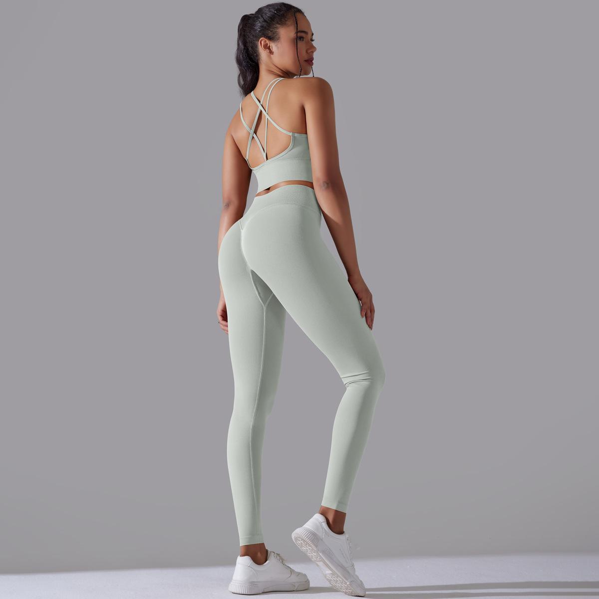 Seamless Knitted High Waist Yoga Suit